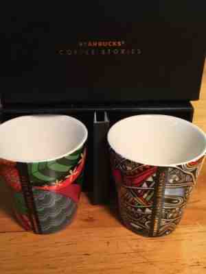 Starbucks Coffee Stories #3 JESSIE & KATEY + #4 LAOLU ceramic espresso 3 oz cups - Sold on eBay Jul, 2nd 2019 for $19.99