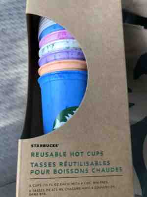 Reuseable Starbucks Hot Cold Cups Pack Berry Mint 6 Cups Lids - Sold on eBay Jul, 2nd 2019 for $24.99