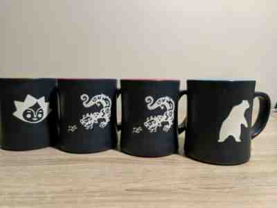 Starbucks Set of 4 Large Mugs Charcoal Black Orange Red Blue New Bone China 2011 - Sold on eBay Jul, 2nd 2019 for $34.99