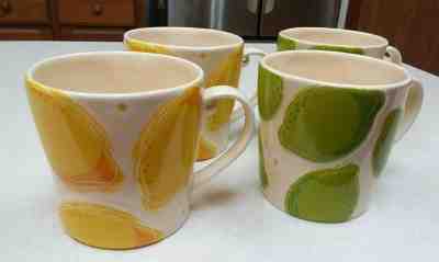 Starbucks Lemons & Limes Coffee Mugs Summer Citrus Fruit embossed 16oz  4 set - Sold on eBay Jul, 2nd 2019 for $40.00