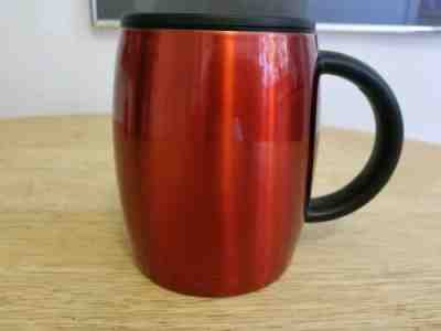 Starbucks 2012 Stainless Steel Berry Red Barrel Mug With Lid, 16 oz. HTF  - Sold on eBay Jul, 1st 2019 for $22.95