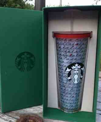 NEW STARBUCKS Fa La La Tumbler Cold Cup 24 OZ Travel Drink FALALA Holidays  - Sold on eBay Jul, 1st 2019 for $15.00