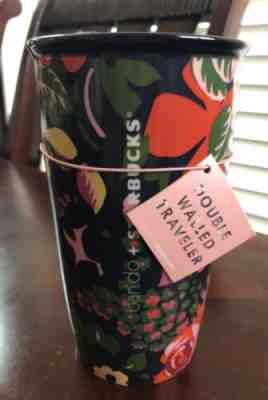 STARBUCKS 12ozs Ban.do blue floral ceramic traveler $40 - Sold on eBay Jul, 1st 2019 for $40.00