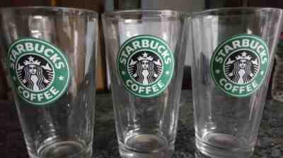 3 Starbucks Original Logo 12 Ounce Heavy Drinking Glass Libbey USA - Sold on eBay Jul, 1st 2019 for $20.00