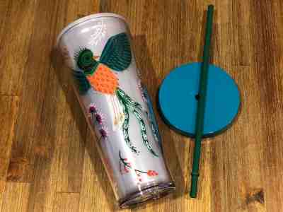 Starbucks Floral Quetzal Bird Acrylic Cold Cup Flower Tumbler - Venti 24 oz - Sold on eBay Jul, 1st 2019 for $34.95