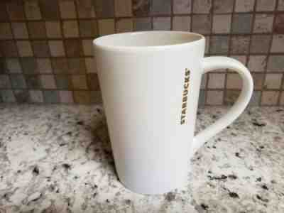 Starbucks 2012 White With Gold Lettering 12 oz Tall Ceramic Coffee Latte Mug Cup - Sold on eBay Jul, 1st 2019 for $15.99