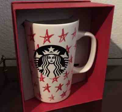 2014 Starbucks Red Stars Black Mermaid Siren Tall 16 Oz Coffee Mug New In Box - Sold on eBay Jul, 1st 2019 for $16.99