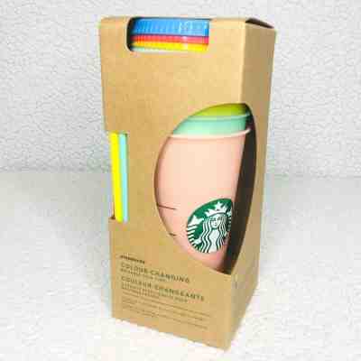 Starbucks Color Changing Cold Cups 5 Cups with 5 Lids Straws Reusable Rare 2019 - Sold on eBay Jul, 1st 2019 for $74.99