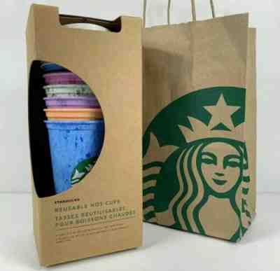 NEW Limited Edition Starbucks Reusable Hot Cups & Lids 6-Pack Set Marbled Color - Sold on eBay Jul, 1st 2019 for $20.10