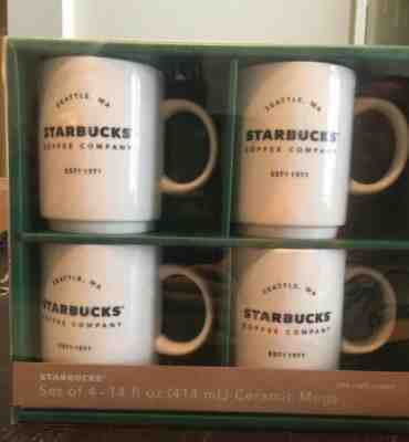 Starbucks Ceramic Mugs Set of 4 Stacking 2018 Seattle 14oz NEW Giftpack Box Set - Sold on eBay Jul, 1st 2019 for $20.00