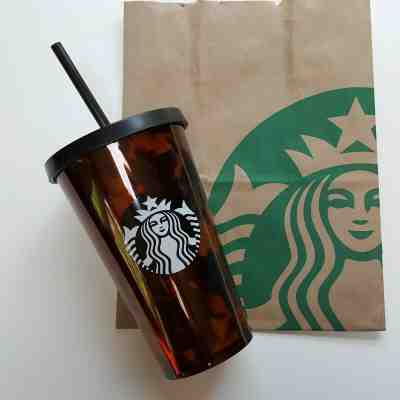 NEW Starbucks 2019 Tortoise Shell Cold Tumbler 16 Oz Acrylic - Sold on eBay Jul, 1st 2019 for $25.99
