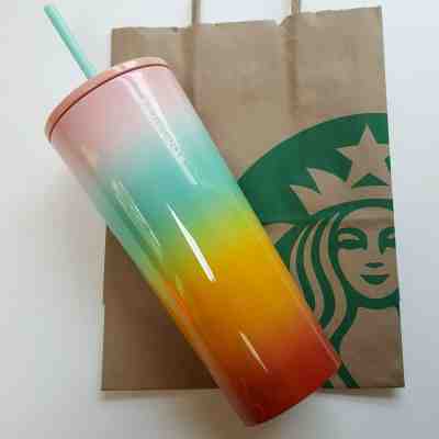 NEW Starbucks 2019 Pastel Rainbow Pride Metal 24 Oz Venti Tumbler  - Sold on eBay Jul, 1st 2019 for $44.99