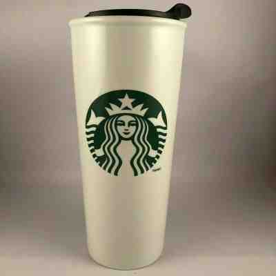 Starbucks 2014 Ceramic Travel Coffee Mug Tumbler White 16 Oz Lid Mermaid Siren - Sold on eBay Jun, 30th 2019 for $22.99