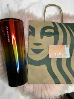 Starbucks Stainless Steel Pride Rainbow Cold Cup Tumbler Venti 24oz Summer 2019 - Sold on eBay Jun, 30th 2019 for $22.00