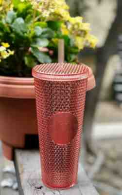 Starbucks Acrylic Iridescent Rose Gold Pink Studded Rainbow Cold Cup Tumbler - Sold on eBay Jun, 30th 2019 for $34.00