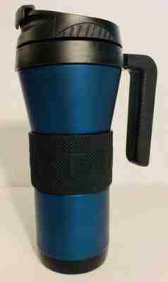 Starbucks Blue Teal Stainless Steel Miller Handle Tumbler Travel 2016 16 oz.