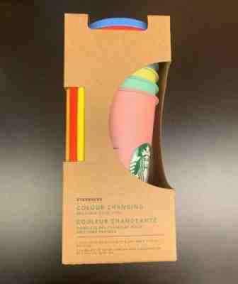 Starbucks COLOR CHANGING reusable Cold Cup Collection Pack Of 5 Lids Straws 24oz - Sold on eBay Jun, 30th 2019 for $888.88