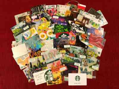 120+ STARBUCKS GIFT CARDS LOT GERMANY CHICAGO LA FLORIDA OLD LOGO OOP - Sold on eBay Jun, 30th 2019 for $21.53