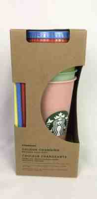 NEW Starbucks 2019 Color Changing Reusable Cold Cup Tumblers 5 Cups Venti 24oz - Sold on eBay Jun, 30th 2019 for $70.00