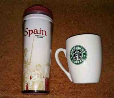 2 STARBUCKS LIMITED EDITION VTG OLD MERMAID LOGO CUP 16 OZ SPAIN TRAVEL MUG - Sold on eBay Jun, 30th 2019 for $17.76