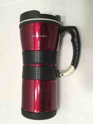 Starbucks Coffee Cup Tumbler Stainless Steel Red Clip Handle 16 fl oz 2005 - Sold on eBay Jun, 30th 2019 for $16.00