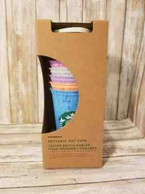 Starbucks Marbled Reusable Hot Cups 6 Variety Colors Drink Cup W/ Lids *New* - Sold on eBay Jun, 30th 2019 for $21.95