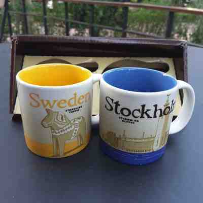 2 Demitasse Starbucks City Mugs 3 oz SWEDEN & STOCKHOLM With Original Package - Sold on eBay Jun, 30th 2019 for $38.00