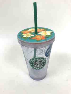 Starbucks Aloha From Hawaii Tumbler Mug 16 oz 2009 Cold Cup Clear Insulated - Sold on eBay Jun, 30th 2019 for $21.88