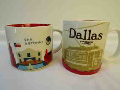 STARBUCKS DALLAS CABLE CAR and You are here San Antonio Coffee/Tea Cup/Mug - Sold on eBay Jun, 30th 2019 for $30.00