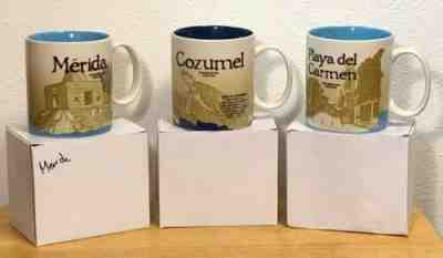 Starbucks Mugs MERIDIA COZUMEL PLAYA DEL CARMEN Global Icon Series NEW IN BOX - Sold on eBay Jun, 30th 2019 for $58.00
