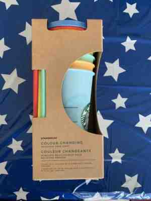 Brand New - Starbucks Color Changing Cold Cups Set of 5 + Lids Straws Reusable - Sold on eBay Jun, 30th 2019 for $84.99