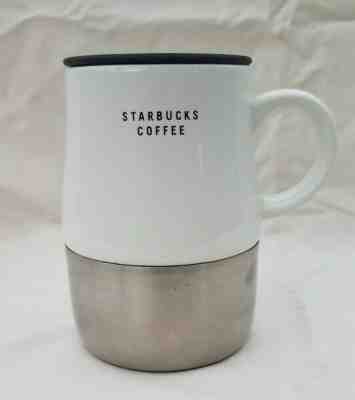 Starbucks 2005 Urban Desk White Ceramic Stainless Coffee Mug With Lid 14oz  - Sold on eBay Jun, 30th 2019 for $35.99