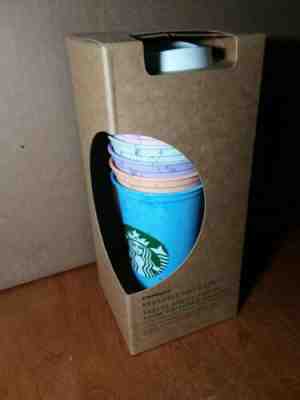 NEW Starbucks Summer 2019 Reusable hot Cup Collection Set of (6) Cups 16oz - Sold on eBay Jun, 30th 2019 for $16.20