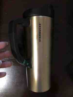 Starbucks Clip Sip Handle Stainless Steel Tumbler Gold Double Walled Vacuum Seal - Sold on eBay Jun, 30th 2019 for $19.99
