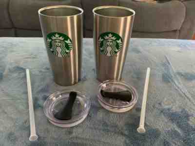 Starbucks Metal Cold Tumbler Reusable Travel NWT (for BOTH) - Sold on eBay Jun, 30th 2019 for $40.00