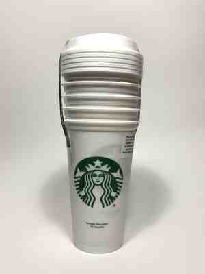 Starbucks 16oz Reusable Cups 5 Pack White New With Tag Save At Store Cup - Sold on eBay Jun, 30th 2019 for $15.79