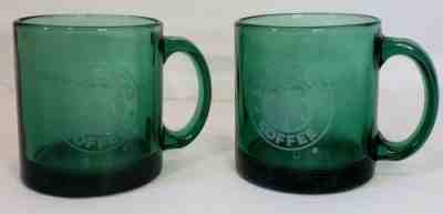 STARBUCKS Mermaid Logo Vintage Coffee Mug (Clear Green) 12 oz U.S.A. Lot of 2 - Sold on eBay Jun, 29th 2019 for $24.77