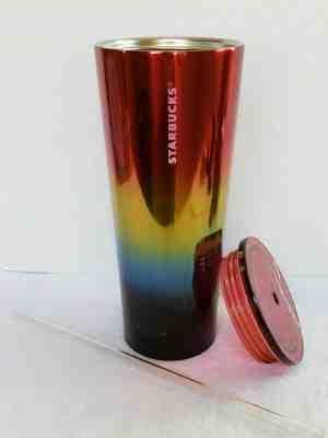 Starbucks Fabulous Dark Rainbow Pride Tumbler Stainless Steel NWT ships free ;) - Sold on eBay Jun, 29th 2019 for $35.01