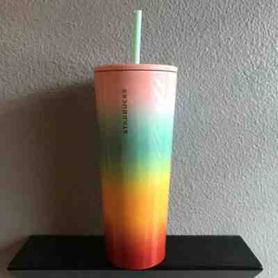 New Starbucks Tumbler Summer Collection 2019 Venti 24oz SS Pastel Rainbow  - Sold on eBay Jun, 29th 2019 for $34.00