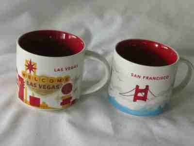 2 Starbucks Las Vegas - San Francisco You Are Here 14 oz Coffee Mugs Cups Unused - Sold on eBay Jun, 29th 2019 for $29.95