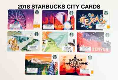 2018 Starbucks COMPLETE Set Lot City Cards Boston SF Houston Denver Dallas Texas - Sold on eBay Jun, 29th 2019 for $19.99