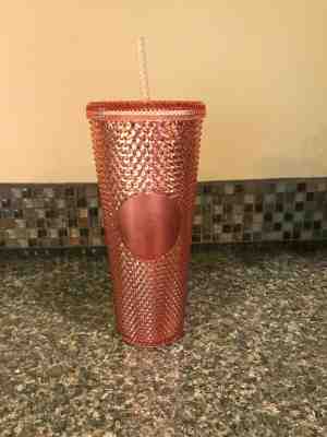 Starbucks Rose Gold Sparkling Studded Venti Tumbler - Summer 2019 - Sold on eBay Jun, 29th 2019 for $23.00