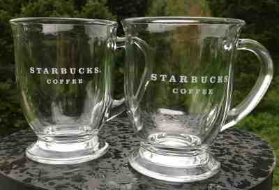 2 STARBUCKS Anchor Hocking 16-Oz Clear Glass Mugs - Sold on eBay Jun, 29th 2019 for $38.00