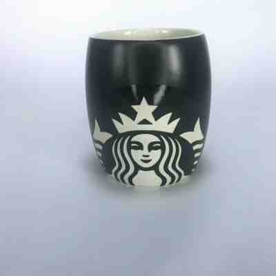 Starbucks Mug Big Mermaid Logo Black White Blackout Mug White Interior 2011 8oz - Sold on eBay Jun, 29th 2019 for $16.62