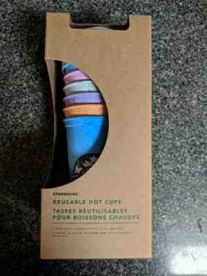Starbucks Reusable Hot Cup Collection Pack Of 6 W/Lids 16 oz Summer 2019 - Sold on eBay Jun, 29th 2019 for $23.99