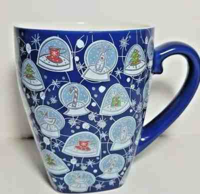 Starbucks Reindeer Snowglobe Blue  Christmas Snowflake 2004 Coffee Cup Mug 20oz  - Sold on eBay Jun, 29th 2019 for $37.00