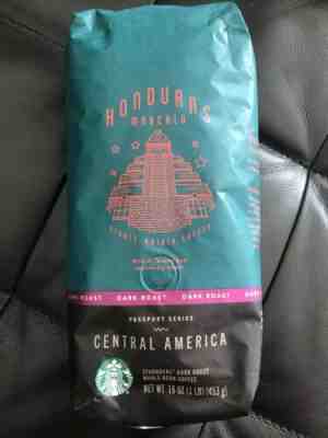 Starbucks Honduras Marcala Central America Dark Roast Whole Bean Coffee 1lb Bag