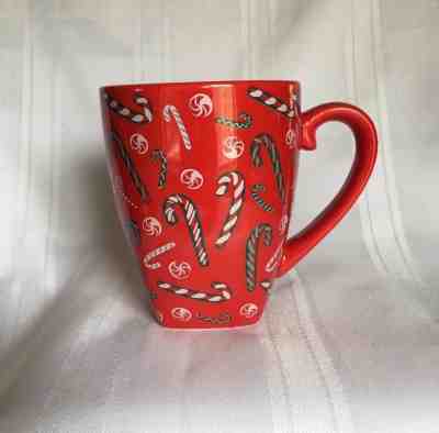 2002 Large Christmas Starbucks Barista Red Candy Cane Coffee Mug 5" Tall - Sold on eBay Jun, 28th 2019 for $20.95