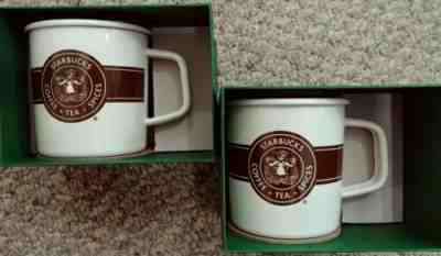 Starbucks Tin Coffee Mug - Set of two 14 fl oz  - Sold on eBay Jun, 28th 2019 for $22.99