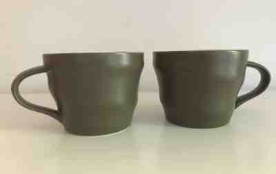 2 Starbucks Coffee Taupe 12 oz Swirl Mugs Cups 2014 Grey Gray - Sold on eBay Jun, 28th 2019 for $19.95